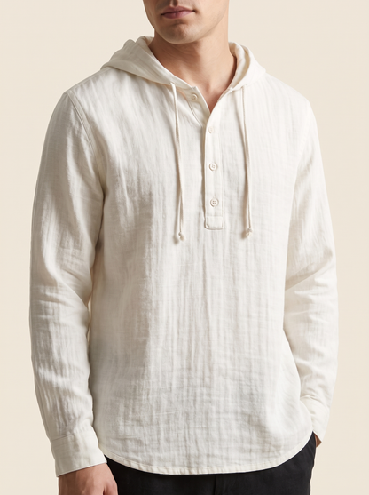 VINCE | Hooded Linen Shirt