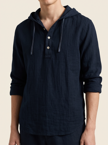 VINCE | Hooded Linen Shirt